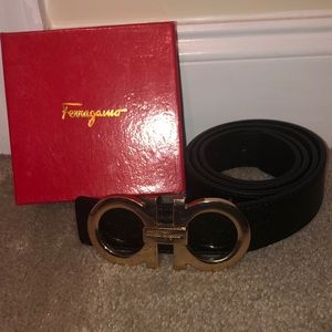 Authentic Black and Gold Ferrogamo Belt